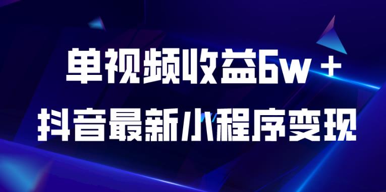 抖音最新小程序变现项目，单视频收益6w＋，小白可做【揭秘】-最全项目网