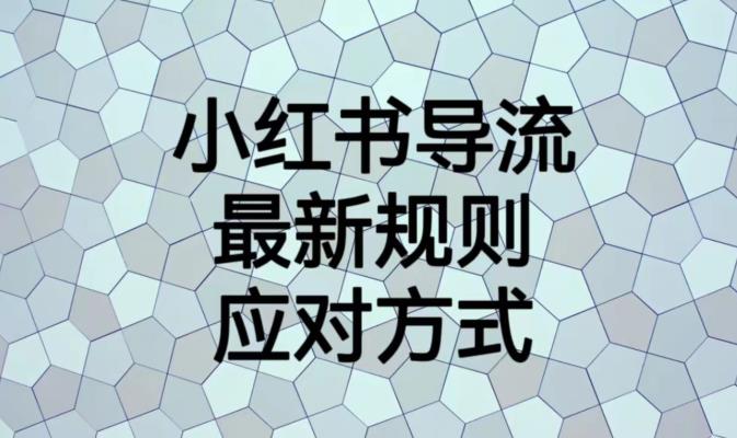 小红书导流最新规则应对方式【揭秘】-最全项目网
