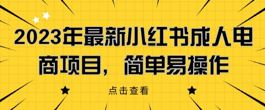 2023年最新小红书成人电商项目，简单易操作【详细教程】【揭秘】-最全项目网