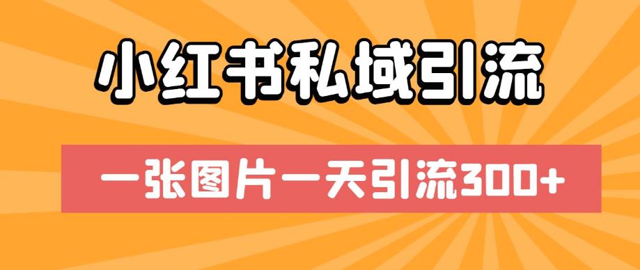 小红书私域引流，一张图片一天引流300+【揭秘】-最全项目网