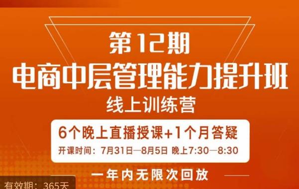 陈少珊·电商中层管理能力提升班，学习对象-电商公司各个岗位的主管，20人人以内的电商公司老板-最全项目网