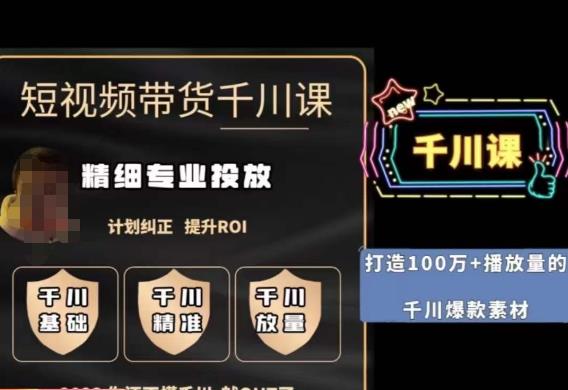 短视频带货-千川专业投放课，​精细化专业投放，计划纠正，提升ROI-最全项目网