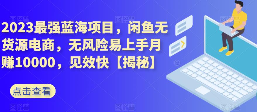 2023最强蓝海项目，闲鱼无货源电商，无风险易上手月赚10000，见效快【揭秘】-最全项目网