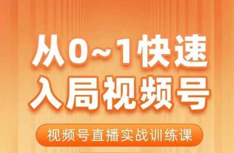 陈厂长·从0-1快速入局视频号课程，视频号直播实战训练课-最全项目网