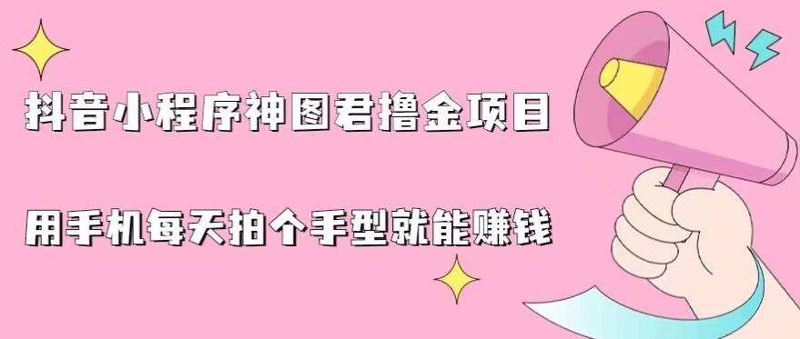抖音小程序神图君撸金项目，用手机每天拍个手型挂载一下小程序就能赚钱【揭秘】-最全项目网