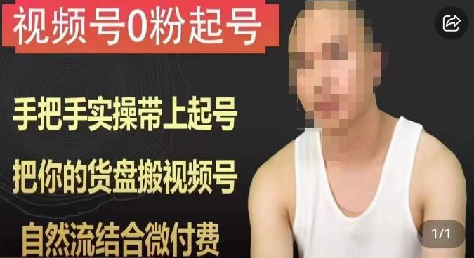 天诺老吴视频号0粉起号课程，手把手实操带上起号，把你的货盘搬视频号，自然流结合微付费-最全项目网