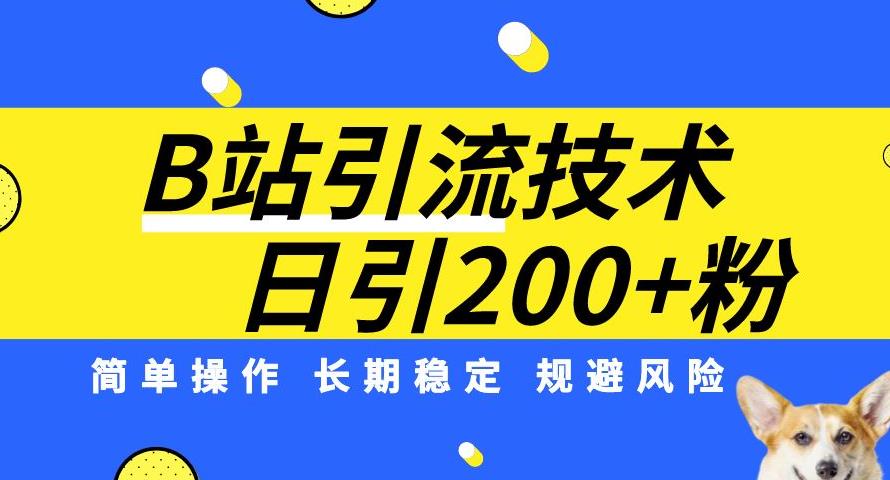 B站引流技术：每天引流200精准粉，简单操作，长期稳定，规避风险-最全项目网