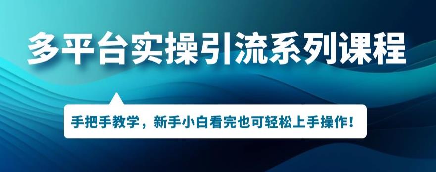 多平台引流实操系列课程，新手小白看完也可轻松上手进行引流操作-最全项目网