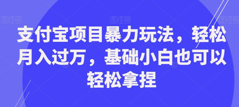 支付宝项目暴力玩法，轻松月入过万，基础小白也可以轻松拿捏【揭秘】-最全项目网