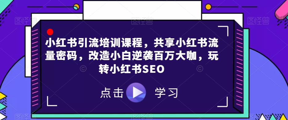 小红书引流培训课程，共享小红书流量密码，改造小白逆袭百万大咖，玩转小红书SEO-最全项目网