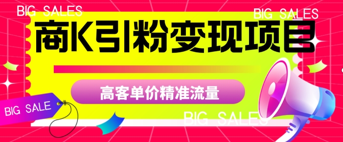 商K引粉变现项目，高客单价精准流量【揭秘】-最全项目网