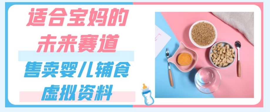 适合宝妈的未来赛道，售卖婴儿辅食虚拟资料，一份9.9-69.9元闭眼赚钱-最全项目网