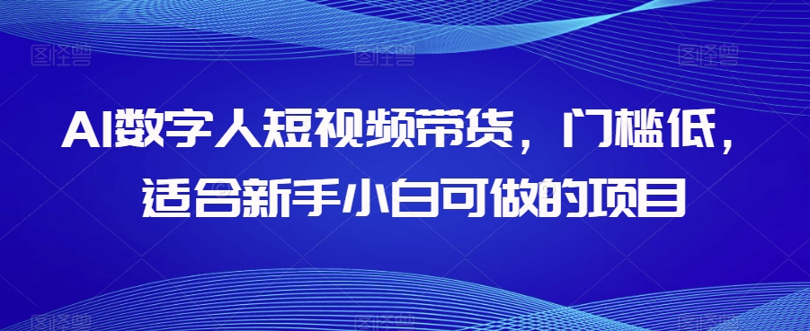 AI数字人短视频带货，门槛低，适合新手小白可做的项目-最全项目网