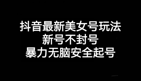 抖音最新美女号玩法，新号不封号，暴力无脑安全起号【揭秘】-最全项目网