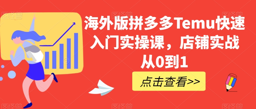 海外版拼多多Temu快速入门实操课，店铺实战从0到1-最全项目网