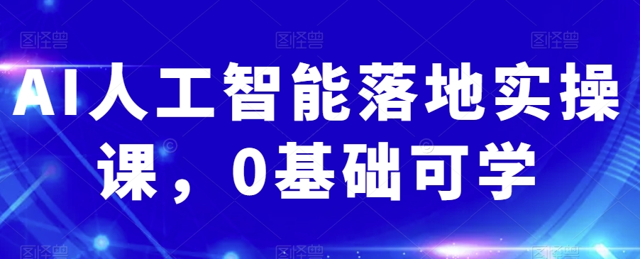 AI人工智能落地实操课，0基础可学-最全项目网