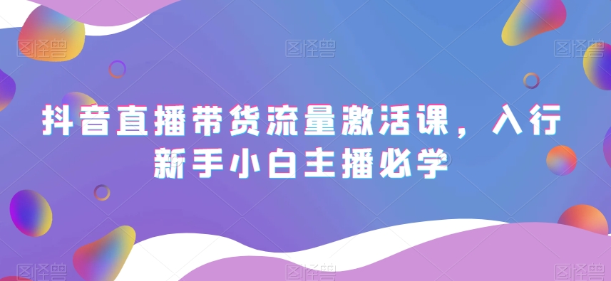 抖音直播带货流量激活课，入行新手小白主播必学-最全项目网