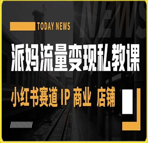 派妈流量变现私教课，小红书赛道IP  商业  店铺 -最全项目网