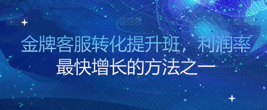 金牌客服转化提升班，利润率最快增长的方法之一-最全项目网