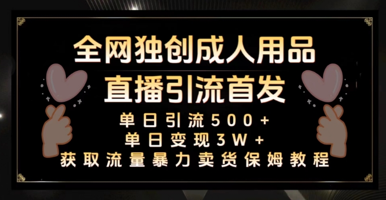 全网独创真人主播+无人直播单日引流500+，橙人用品暴力卖货单日变现3W+保姆似教学2.0【揭秘】-最全项目网