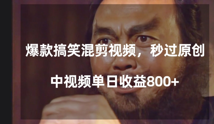 爆款搞笑混剪视频，百分百过原创，单日中视频播放收益800+【揭秘】-最全项目网
