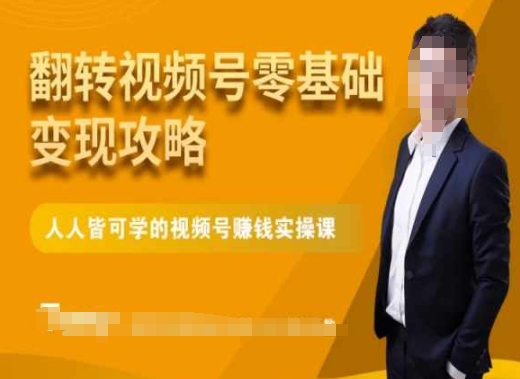 微信视频号零基础变现攻略，人人皆可学的视频号赚钱实操课-最全项目网