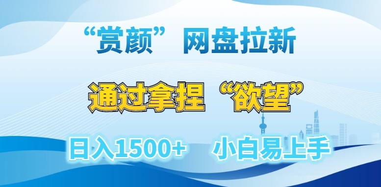 “赏颜”网盘拉新赛道，通过拿捏“欲望”日入1500+，小白易上手【揭秘】-最全项目网