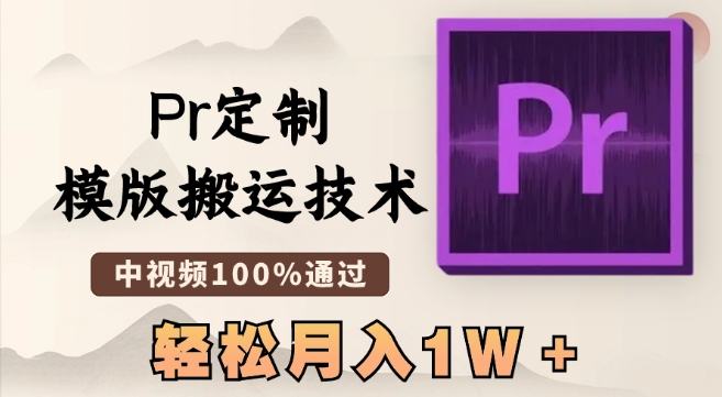 最新Pr定制模版搬运技术，中视频100%通过，几分钟一条视频，轻松月入1W＋【揭秘】-最全项目网