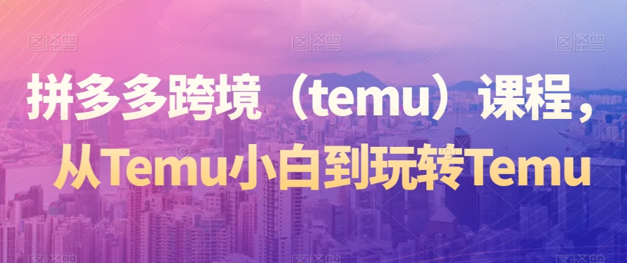 拼多多跨境（temu）课程，从Temu小白到玩转Temu-最全项目网