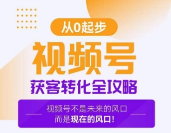 视频号获客转化全攻略，手把手教你打造爆款视频号！-最全项目网