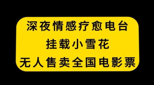 深夜情感疗愈电台，挂载小雪花，无人售卖全国电影票【揭秘】-最全项目网