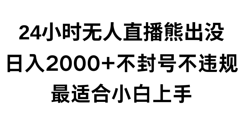 快手24小时无人直播熊出没，不封直播间，不违规，日入2000+，最适合小白上手，保姆式教学【揭秘】-最全项目网