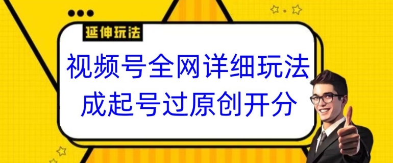 视频号全网最详细玩法，起号过原创开分成，单号日入300+【揭秘】-最全项目网
