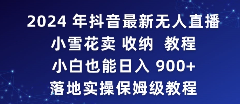 2024年抖音最新无人直播小雪花卖收纳教程，小白也能日入900+落地实操保姆级教程【揭秘】-最全项目网