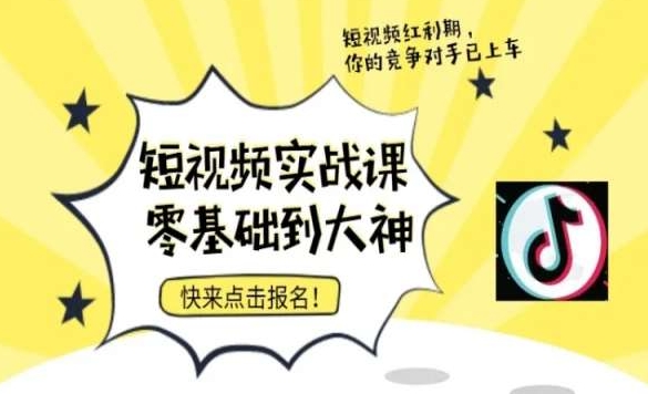 短视频零基础落地实操训练营，短视频实战课零基础到大神-最全项目网