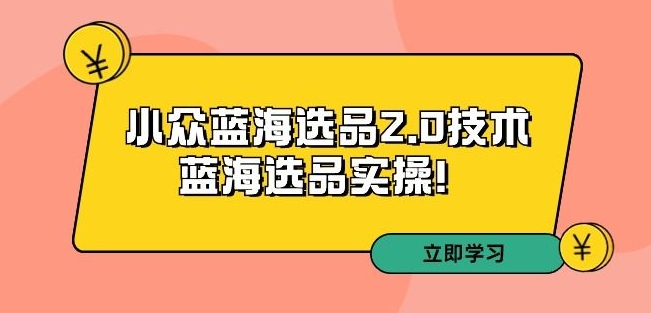 拼多多培训第33期：小众蓝海选品2.0技术-蓝海选品实操！-最全项目网