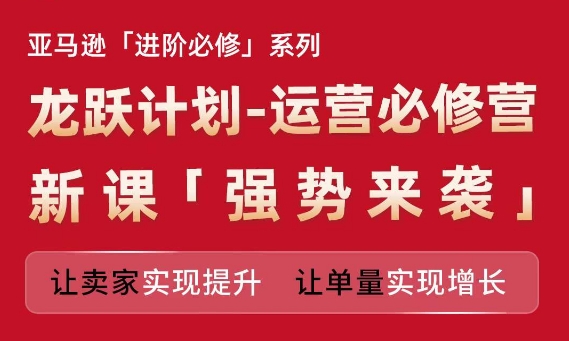 亚马逊进阶必修系列，龙跃计划-运营必修营新课，让卖家实现提升 让单量实现增长-最全项目网
