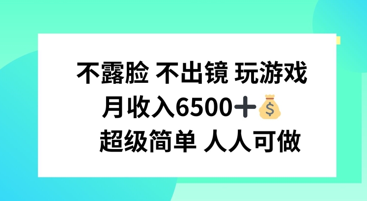 不露脸 不出境 玩游戏，月入6500 超级简单 人人可做【揭秘】-最全项目网