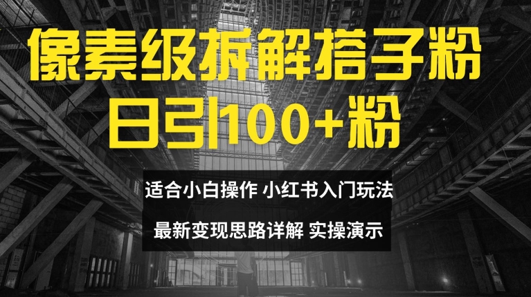 像素级拆解搭子粉，日引100+，小白看完可上手，最新变现思路详解【揭秘】-最全项目网