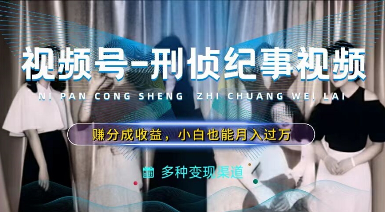 利用刑侦纪实视频，赚视频号分成计划收益，操作简单，新手小白轻松月入过万【揭秘】-最全项目网