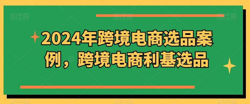 2024年跨境电商选品案例，跨境电商利基选品（更新）-最全项目网