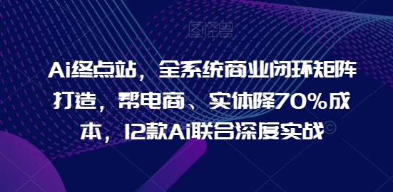 Ai终点站，全系统商业闭环矩阵打造，帮电商、实体降70%成本，12款Ai联合深度实战【0906更新】-最全项目网
