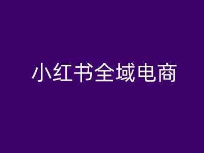 小红书全域电商，小红书电商教程-最全项目网