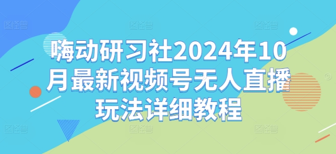 嗨动研习社2024年10月最新视频号无人直播玩法详细教程-最全项目网