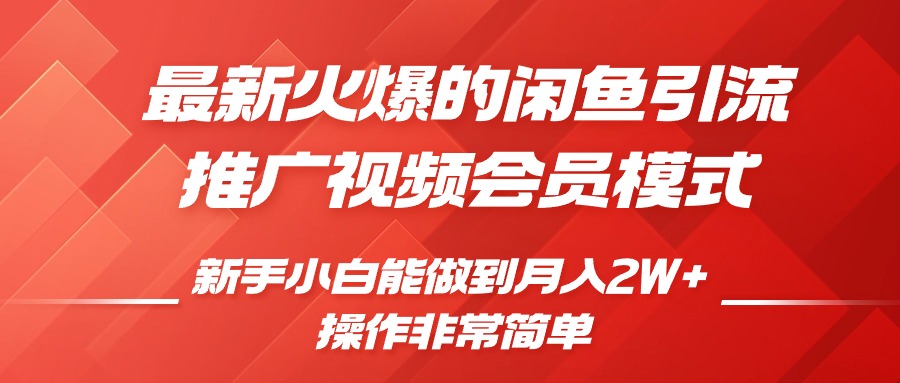 闲鱼引流推广影视会员，0成本就可以操作，新手小白月入过W+【揭秘】-最全项目网