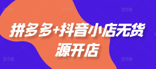 拼多多+抖音小店无货源开店，包括：选品、运营、基础、付费推广、爆款案例等(更新12月)-最全项目网