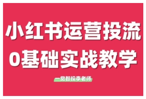 小红书运营投流，小红书广告投放从0到1的实战课，学完即可开始投放-最全项目网