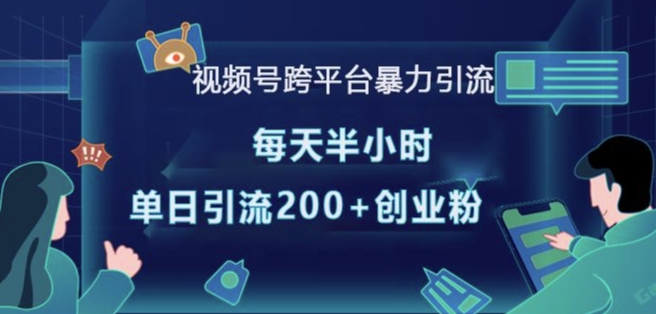 视频号跨平台暴力引流，每天半小时，单日引流200+精准创业粉-最全项目网