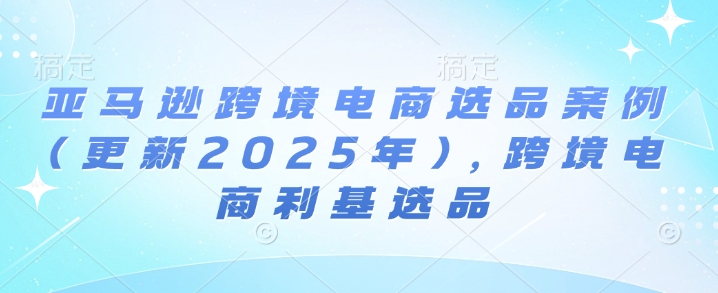 亚马逊跨境电商选品案例(更新2025年)，跨境电商利基选品-最全项目网
