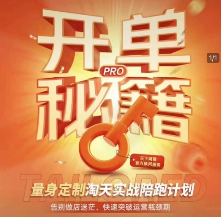 淘宝开单秘籍PRO，量身定制淘天实战陪跑计划，告别做店迷茫、快速突破运营瓶颈期-最全项目网